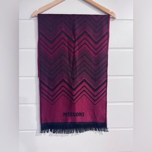 Missoni Red and Black Wool Scarf